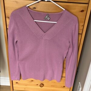 J. Jill Women's V-Neck Sweater in Lavender